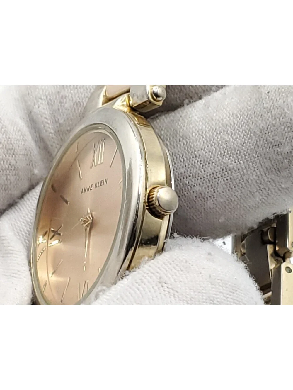 Anne Klein Quartz Womens Watch New Battery Two-Tone 33mm